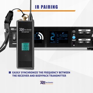 Zestaw bezprzewodowy mikrofonów UHF 2x bodypack nagłowny stacja Power Dynamics one size 30