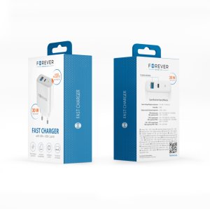 Ładowarka Forever ładowarka sieciowa PD QC TC-07-30AC 1x USB-C 1x USB 30W biała 7