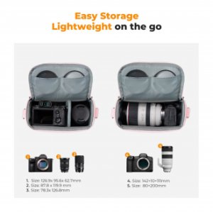 Torba fotograficzna K&F Concept Camera Sling Bag 5 l - różowa 3