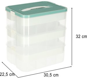 Organizer pudełko pojemnik na klocki zabawki drobiazgi z pokrywą przegródkami 3 piętra warstwy Kik Sp. z o. o. Sp. k. 13