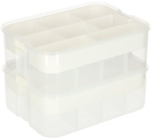 Organizer pudełko pojemnik na klocki zabawki drobiazgi z pokrywą przegródkami 3 piętra warstwy Kik Sp. z o. o. Sp. k. 5