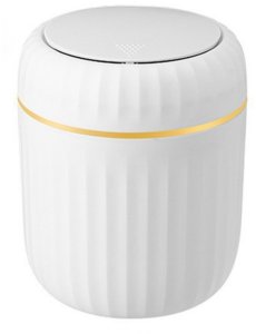 Mini Kosz Na Śmieci Otwierana Pokrywa Uniwersalny Elegancki Biały 3