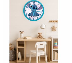 Zegar Ścienny Na Ścianę Duży 25cm Dla Dziecka Dzieci / Lilo I Stitch / Las3015 4