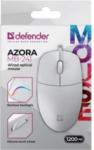 Mysz Defender Mysz przewodowa AZORA MB-241 1200 DPI biała podświetlenie 4