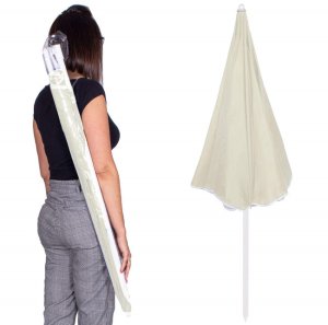 Parasol plażowy z pokrowcem, składany parasol do ogrodu, beżowy UNIWERSALNY 2