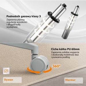 Krzesło biurowe SENSE7 Moyo Szare 7