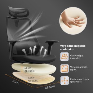 Krzesło biurowe SENSE7 Moyo Czarne 6