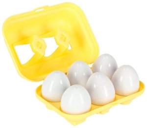 Układanka edukacyjna sorter dopasuj kształty jajka montessori owoce warzywa 6szt Kik Sp. z o. o. Sp. k. 3