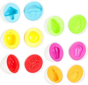 Układanka edukacyjna sorter dopasuj kształty jajka montessori owoce warzywa 6szt Kik Sp. z o. o. Sp. k. 5