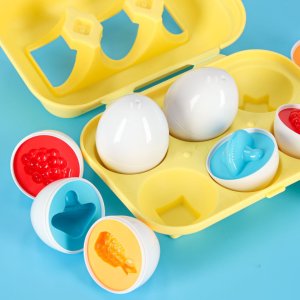 Układanka edukacyjna sorter dopasuj kształty jajka montessori owoce warzywa 6szt Kik Sp. z o. o. Sp. k. 7