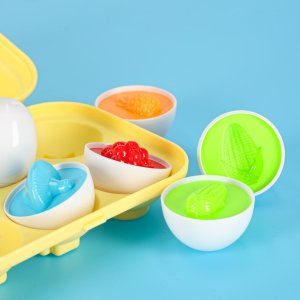 Układanka edukacyjna sorter dopasuj kształty jajka montessori owoce warzywa 6szt Kik Sp. z o. o. Sp. k. 8