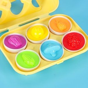 Układanka edukacyjna sorter dopasuj kształty jajka montessori owoce warzywa 6szt Kik Sp. z o. o. Sp. k. 9