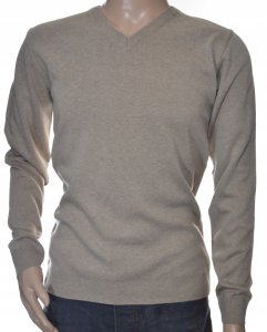Sweter męski wełniany w szpic z wełny niegryzący XL beż 1703 1