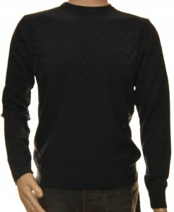 Sweter sweterek męski z kaszmiru i wełny merynosów 2XL XXL granatowy 550 1