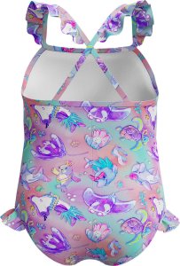 Speedo Dziecięcy Strój Kąpielowy Alv Digi Pt Frill Tsrp 1pc If fiery red/white/french blue rozmiar 6 4