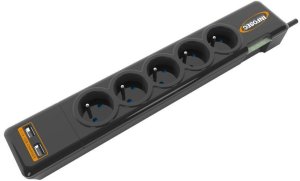 Infosec S5 USB NEO Czarny 5 x gniazdo sieciowe 230 V 1,5 m 2
