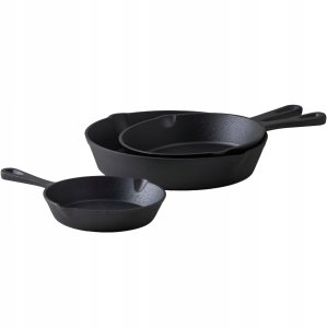 Patelnia Retoo zestaw Żeliwna 25.5cm 3szt. 3