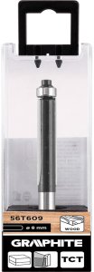 Graphite Frez do drewna prosty z łożyskiem, widiowy, 9.5 x 38 mm, trzpień 8 mm 7