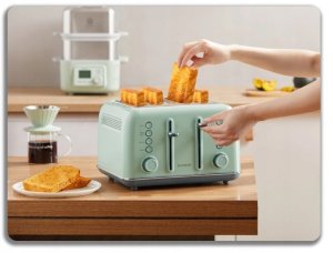 BUYDEEM Toster na 4 kromki, model DT640E, kolor Cozy Greenish, EU 14