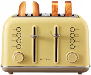 BUYDEEM Toster na 4 kromki, model DT640E, kolor Mellow Yellow, EU 4