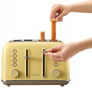 BUYDEEM Toster na 4 kromki, model DT640E, kolor Mellow Yellow, EU 5
