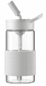 BUYDEEM Szklana butelka ze słomką 500 ml, model CD1017, kolor Oat White 1