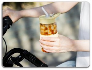 BUYDEEM Szklana butelka ze słomką 500 ml, model CD1017, kolor Mellow Yellow 4