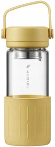 BUYDEEM Szklana butelka z zaparzaczem 300ml, model DG42, kolor Mellow Yellow 1
