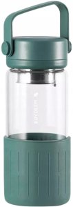 BUYDEEM Szklana butelka z zaparzaczem 300ml, model DG42, kolor Cozy Greenish 1
