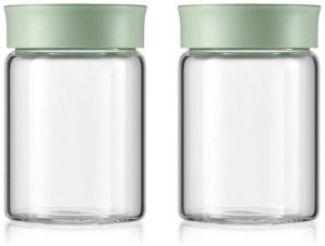 BUYDEEM Szklane słoiczki 300ml z nakrętką w kolorze Cozy Greenish, model CS1002/A1 1