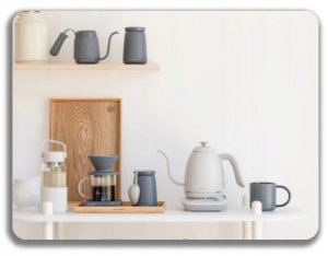 BUYDEEM Czajnik typu Gooseneck z regulacją temperatury, K821, kolor Oat White, EU 10