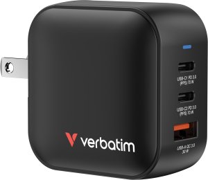 Verbatim Mini GaN Charger 70W 2xUSB-C PD, 1xUSB-A QC 3.0 32229 2