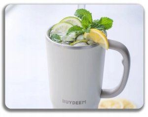 BUYDEEM Kubek termiczny ze słomką 700 ml, model DS57, kolor Oat White 4