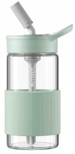 BUYDEEM Szklana butelka ze słomką 500 ml, model CD1017, kolor Cozy Greenish 1