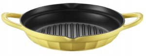 BUYDEEM Emaliowana żeliwna patelnia grillowa 26 cm, model CP553, color Mellow Yellow 1