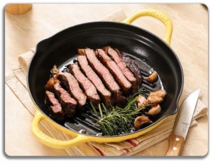 BUYDEEM Emaliowana żeliwna patelnia grillowa 26 cm, model CP553, color Mellow Yellow 3