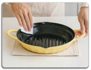 BUYDEEM Emaliowana żeliwna patelnia grillowa 26 cm, model CP553, color Mellow Yellow 7