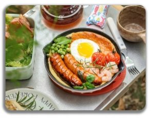 Mellow Yellow BUYDEEM Emaliowane naczynie żeliwne 2,9L, model CP521, kolor Biały Niebieski 6