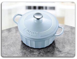 Mellow Yellow BUYDEEM Emaliowane naczynie żeliwne 2,9L, model CP521, kolor Biały Niebieski 8