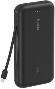 Powerbank RivaCase 20 000 mAh, 30W, wbudowany kabel USB-C, USB-C, USB-A, czarny (BPB024HQBK) 2
