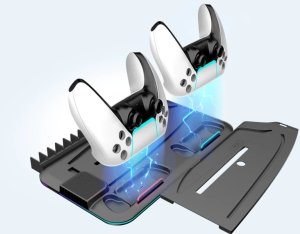 CANYON Podstawka chłodząca CS-51 RGB PS5 Slim/DE Ładowanie Czarna 3