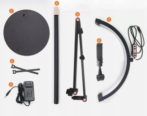 Lampa Led Kosmetyczna Bezcieniowa Wysoka Moon Do Makijażu Paznokci Rzęs 24w / Gx490 / Biały 10