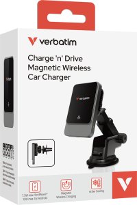 Verbatim - uchwyt do telefonu do samochodu, z �adowark� indukcyjn�, technologi Qi, czarna 2
