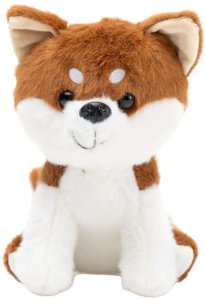 Pluszowa Maskotka Przytulanka Mały Piesek Shiba Inu Biało Brązowy 20cm 1