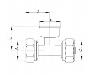 PEX.T.GW20X3/4 TRÓJNIK 20X3/4 GW PEX SKRĘCANY  // PX-R.T.20X3/4 2