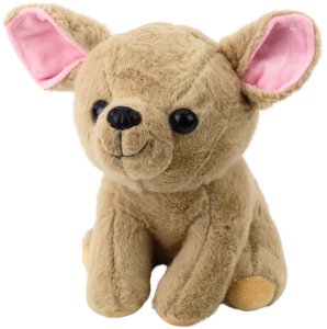 Pluszowa Maskotka Przytulanka Mały Piesek Chihuahua Beżowy 22cm 1