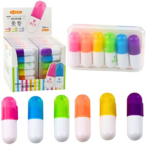 Zestaw Mini Zakreślacze W Etui Intensywne Kolory 6szt 1
