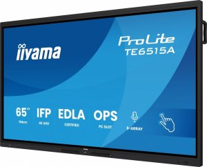iiyama IIYAMA TE6515A-B1AG 65inch Stylish IFP iiWare21E 3840x2160 UHD IPS Android 14 16/128GB 2xHDMI DP 2xUSB-C VESA 600x400 11