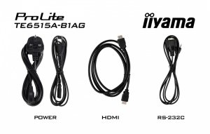 iiyama IIYAMA TE6515A-B1AG 65inch Stylish IFP iiWare21E 3840x2160 UHD IPS Android 14 16/128GB 2xHDMI DP 2xUSB-C VESA 600x400 20