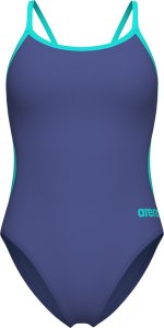 Damski Strój Kąpielowy Women's Swimsuit Lace Back Solid  dress blues rozmiar 32 1